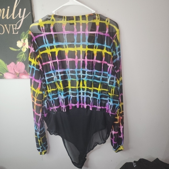 🍁🍂⚘️NWOT ROUGE SHEER BODYSUIT 3X - Picture 2 of 3